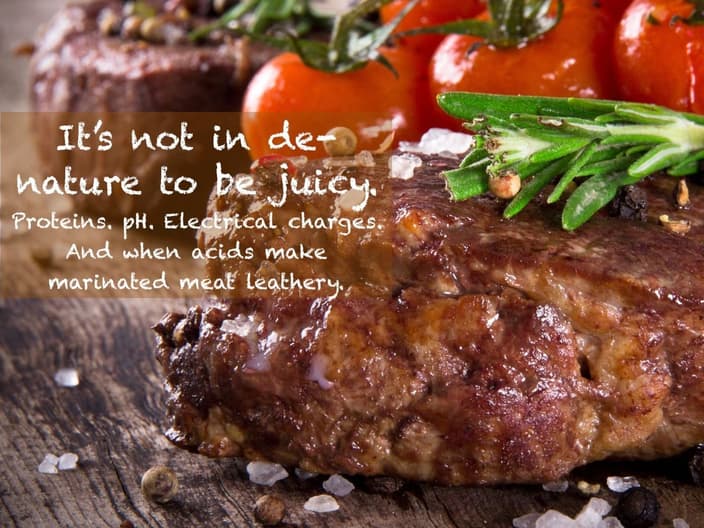 juicy steak and pH of marinade