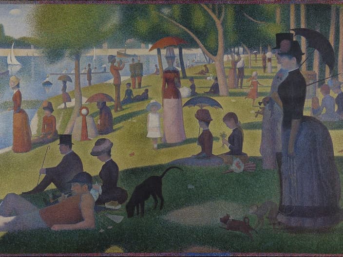 Georges Seurat colors Plating A Sunday on La Grande Jatte_Seurat_1280px-Georges_Seurat_-_A_Sunday_on_La_Grande_Jatte_--_1884_-_Google_Art_Project