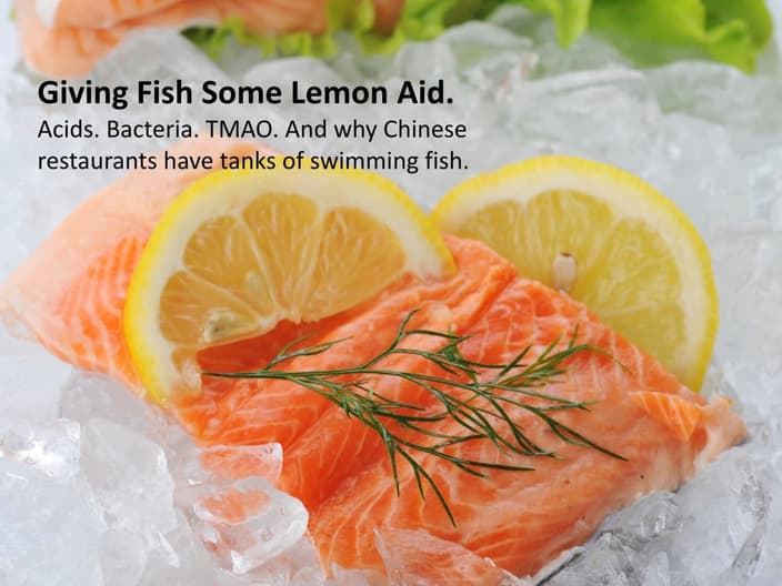 Slices of fish and lemon