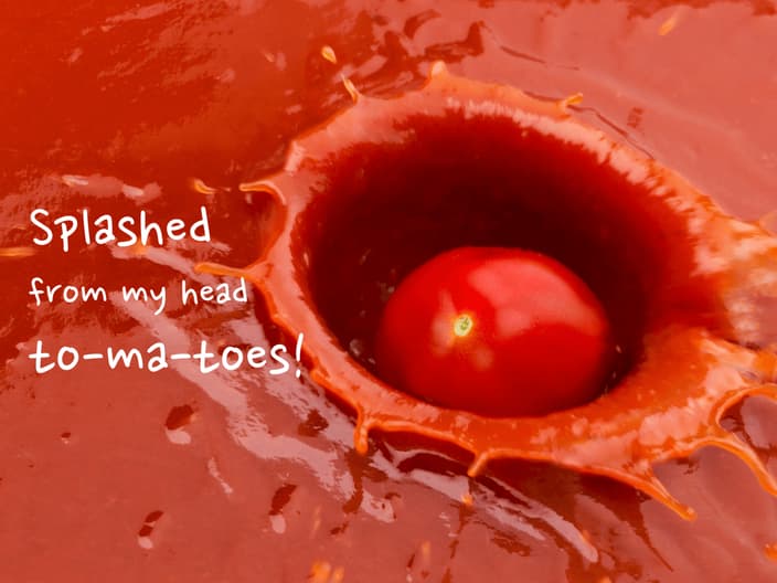 splattering - tomato splashing into sauce