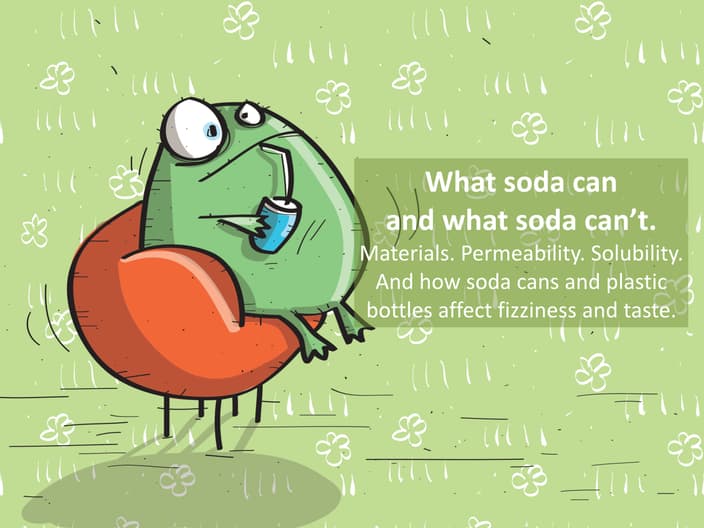 Cute monster drinking soda 