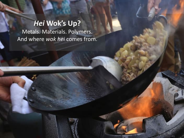 Cooking with a wok gives wok hei ("breath of a wok")