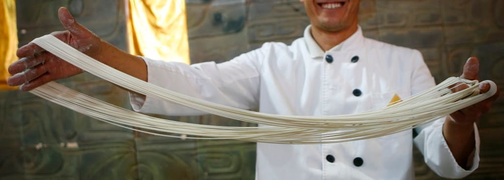 Chinese noodles pulling