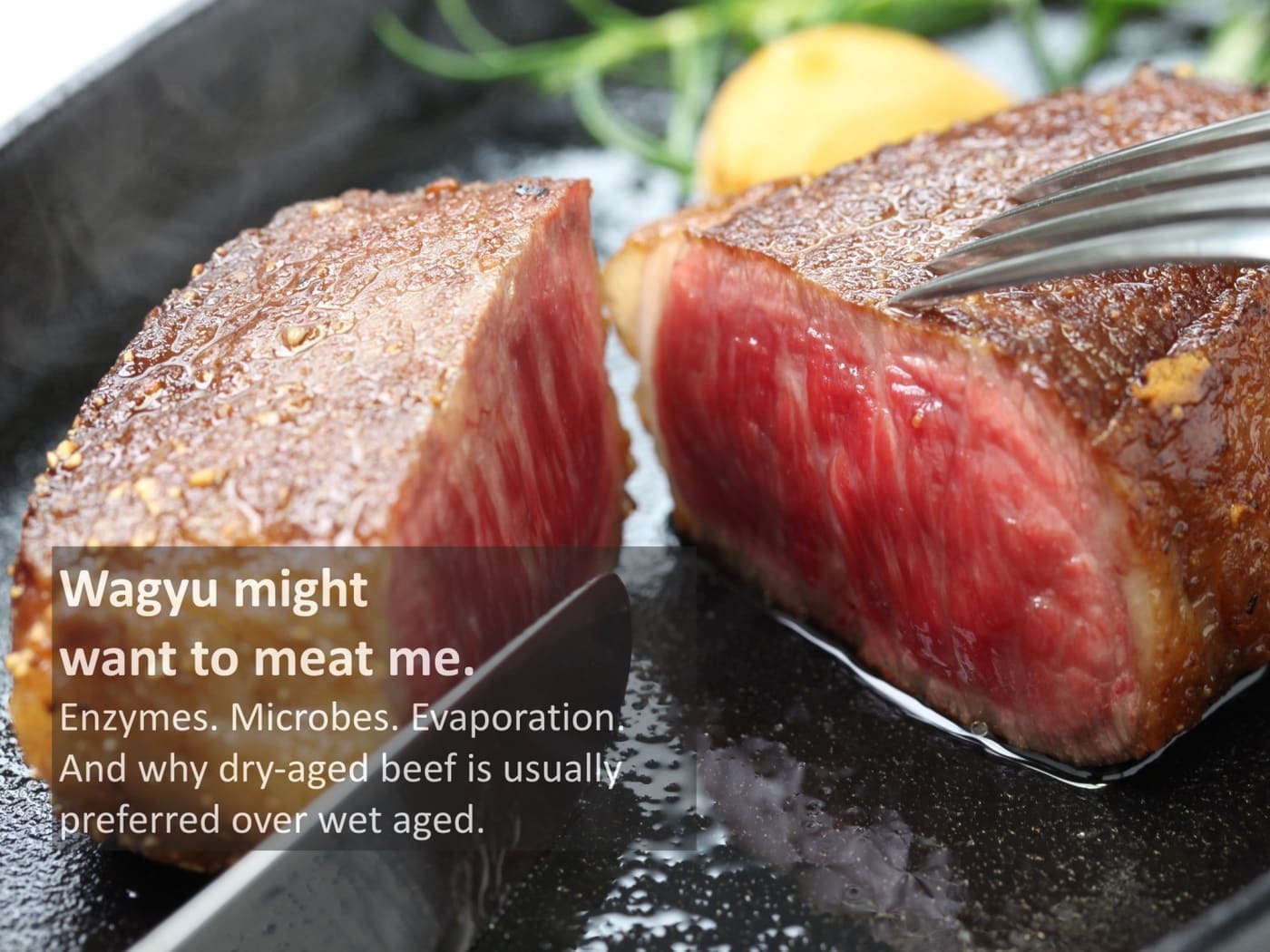 Wagyu beef steak that was dry-aged