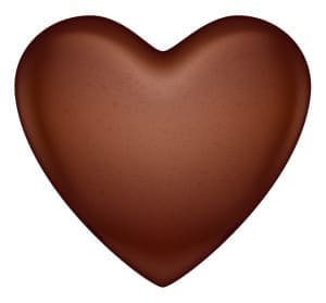 Piece of heart-shaped chocolate
