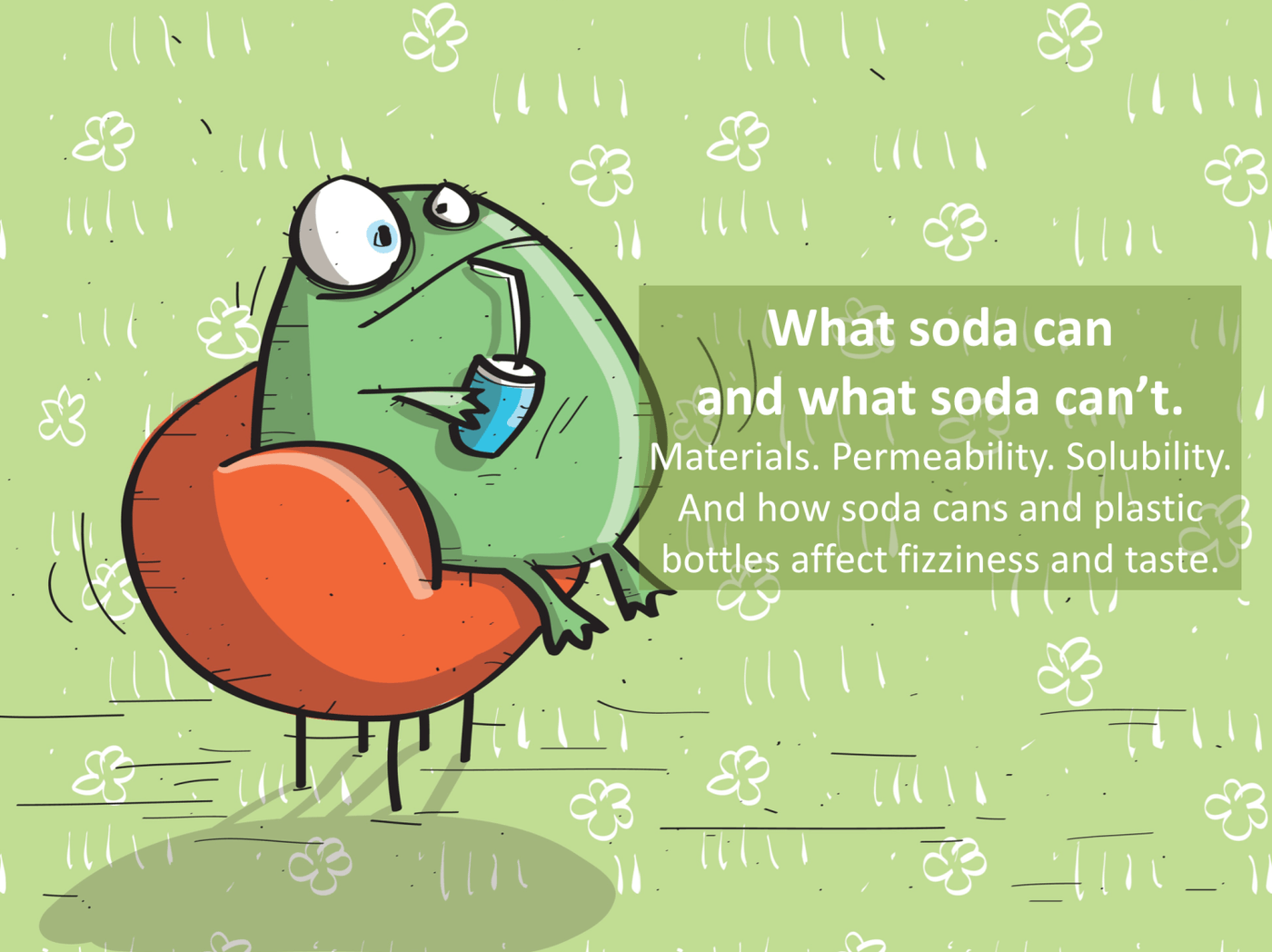 Cute monster drinking soda 