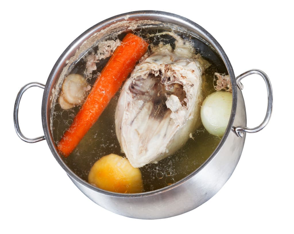 Conduction and convection - boiling chicken in a pot