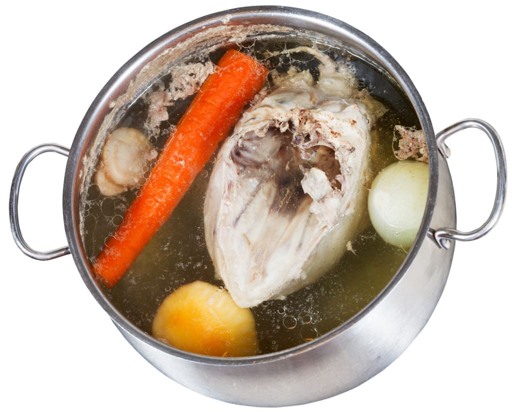 Conduction and convection - boiling chicken in a pot