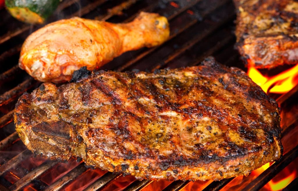 Radiant heat - Steak on BBQ