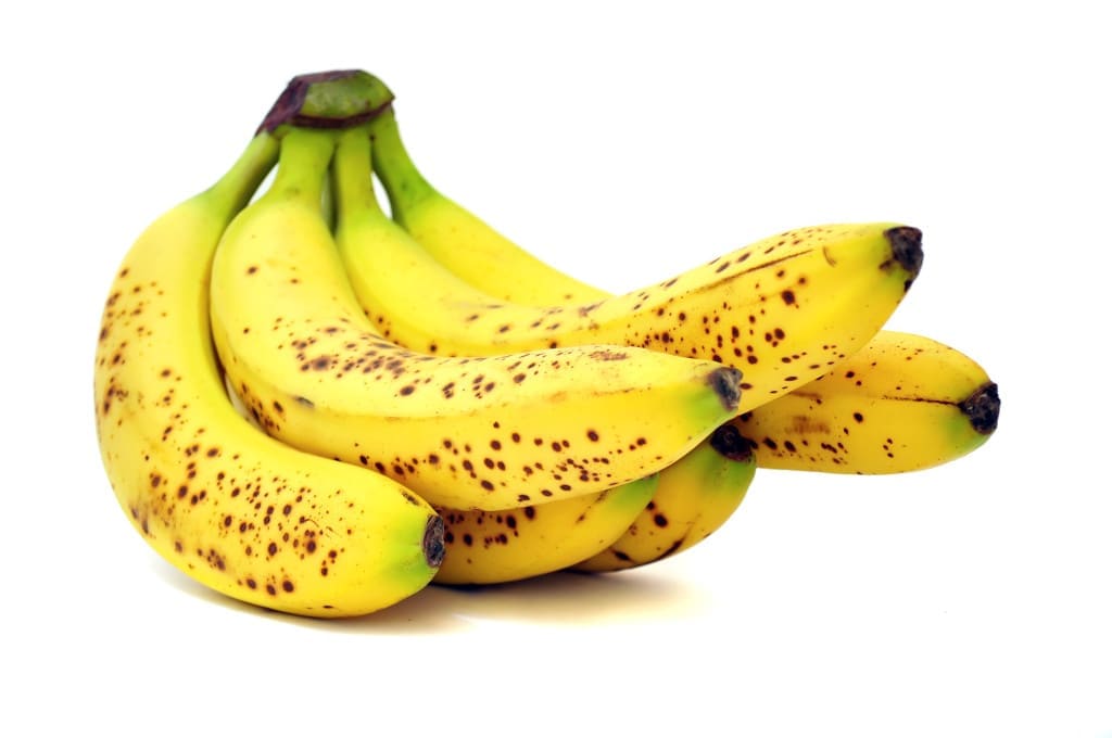 bananas with melanin brown pigment spots