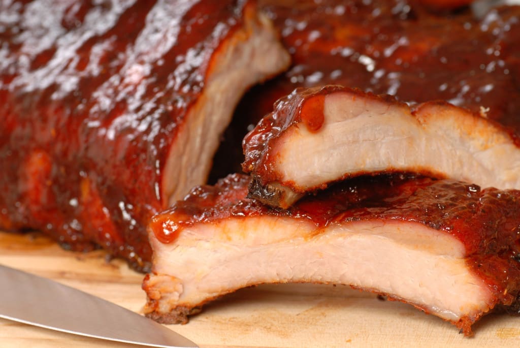 BBQ ribs showing Maillard reaction on the outside but not the inside