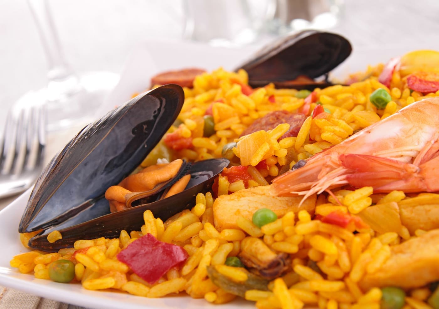 medium rice grains - paella