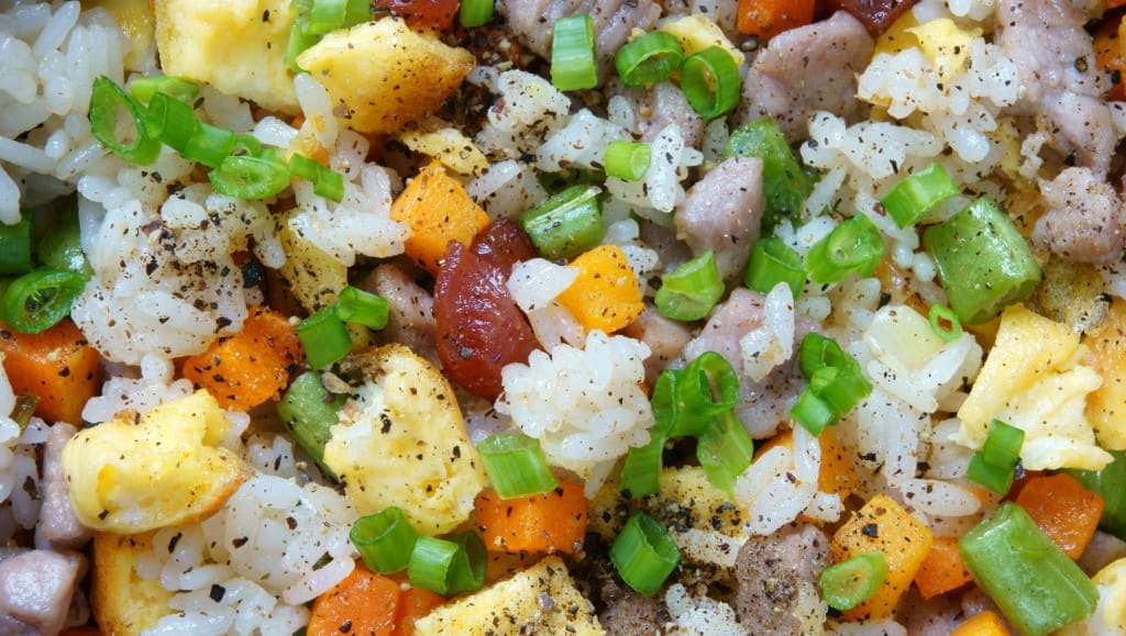 fried rice - from rice cooked in a rice cooker