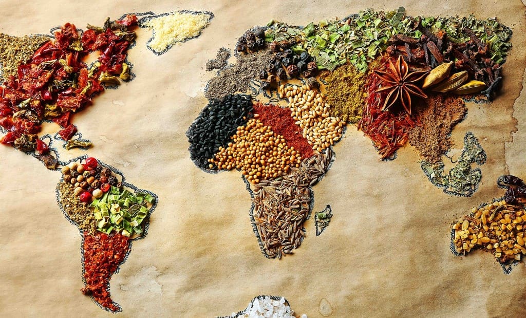World map of spices