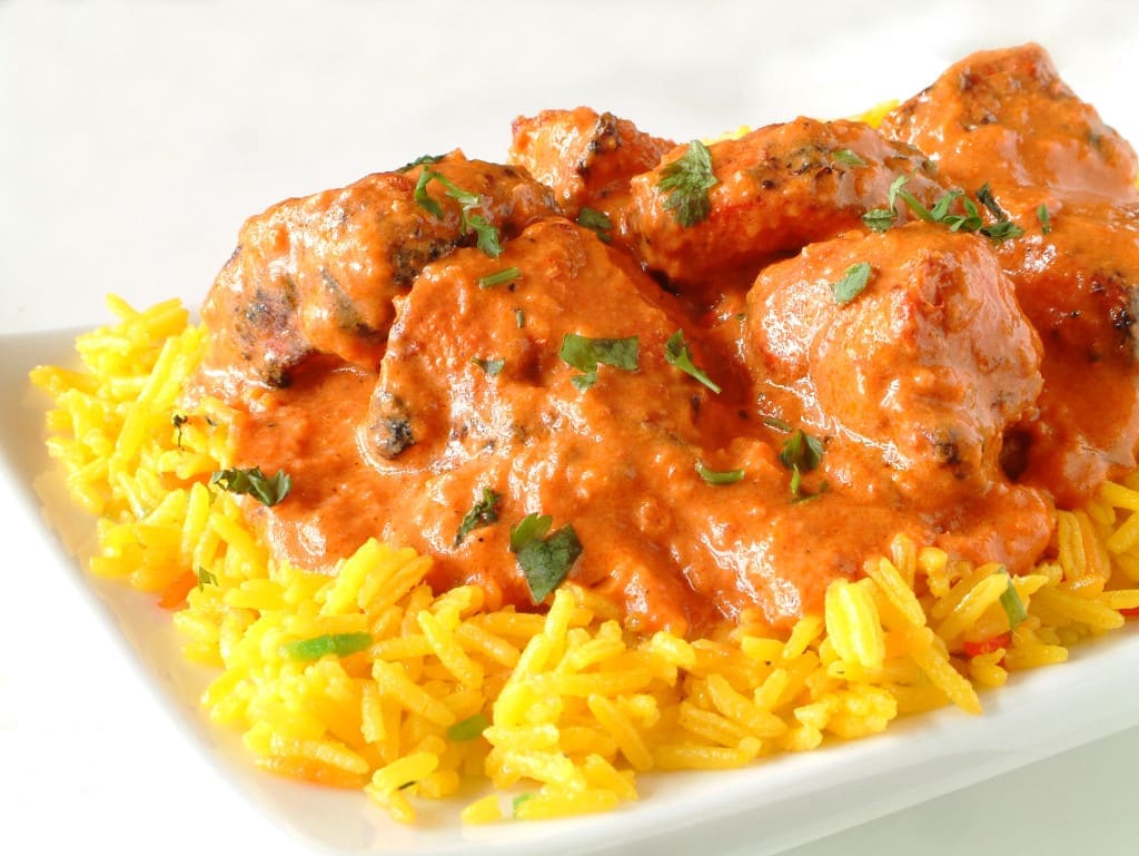 chicken tikka massala with pilau rice