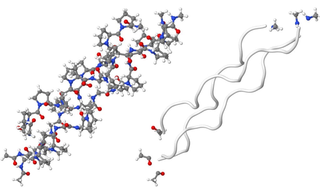 collagen - triple helix and unravelled
