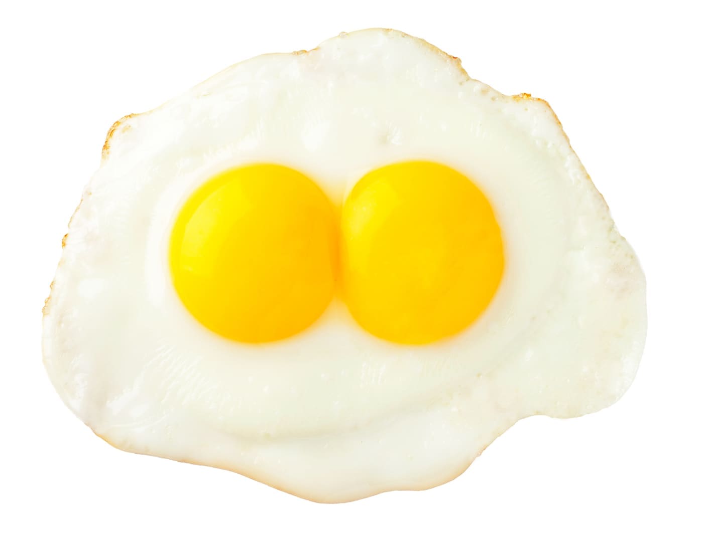 denaturation - Fried eggs that look like funny face isolated on white background