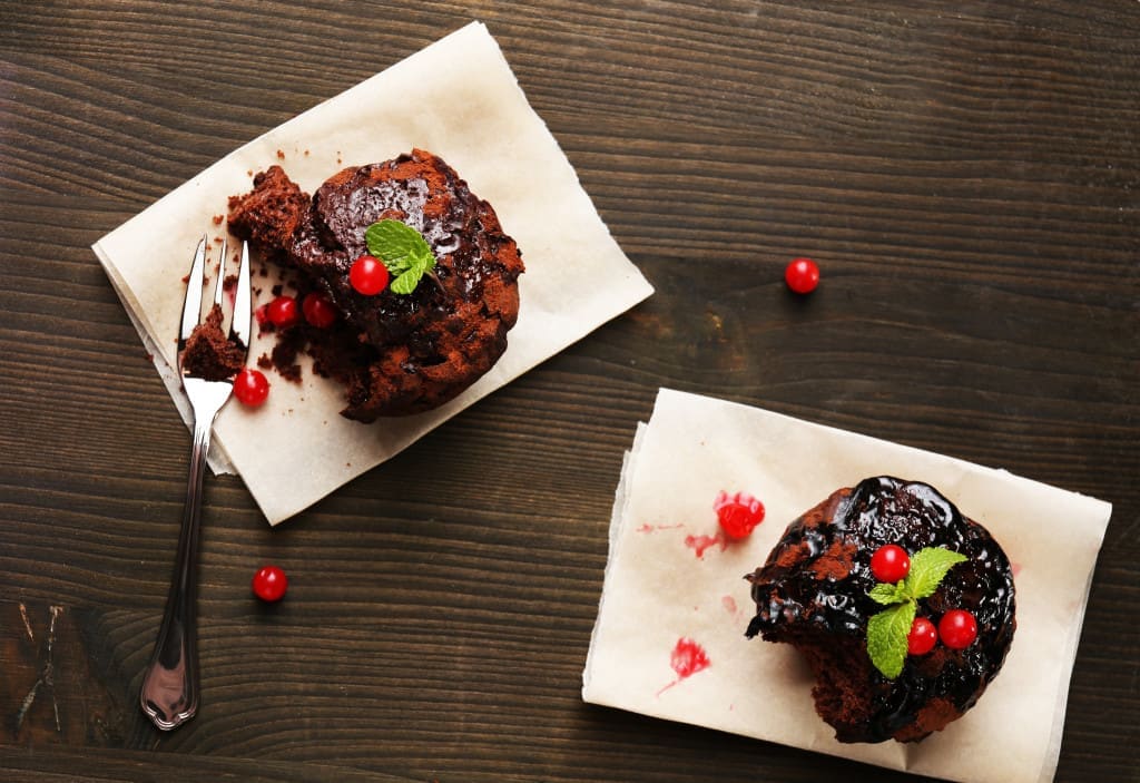 endorphins from chocolate - Yummy chocolate cupcake on table