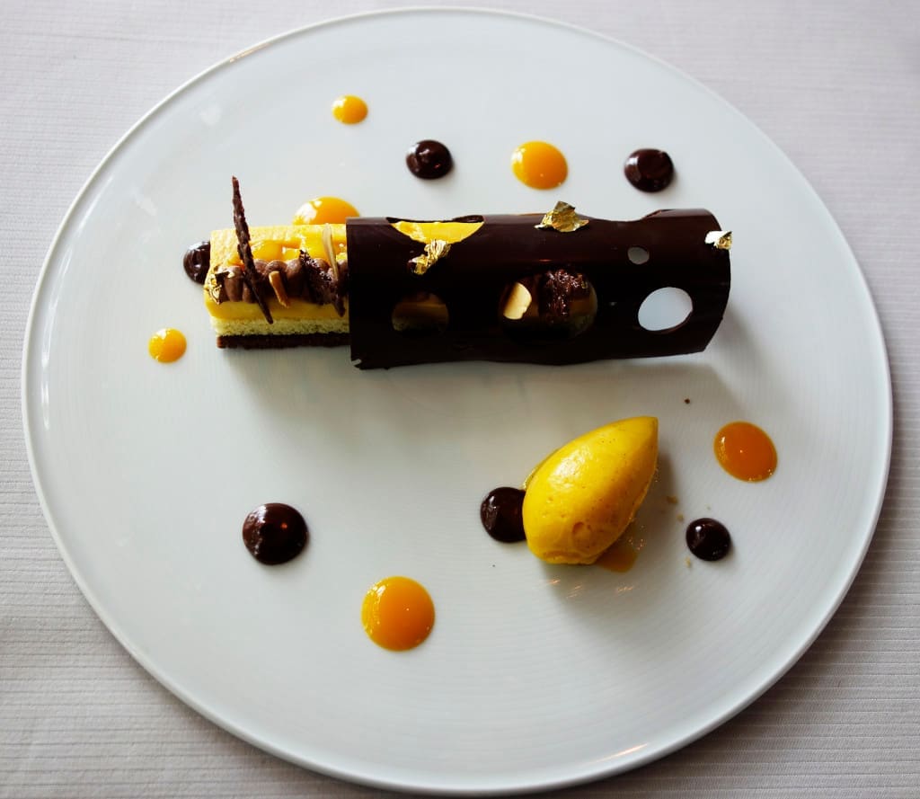 food plating - chocolate dessert