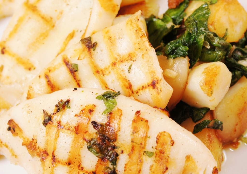squid - grilled - with score marks