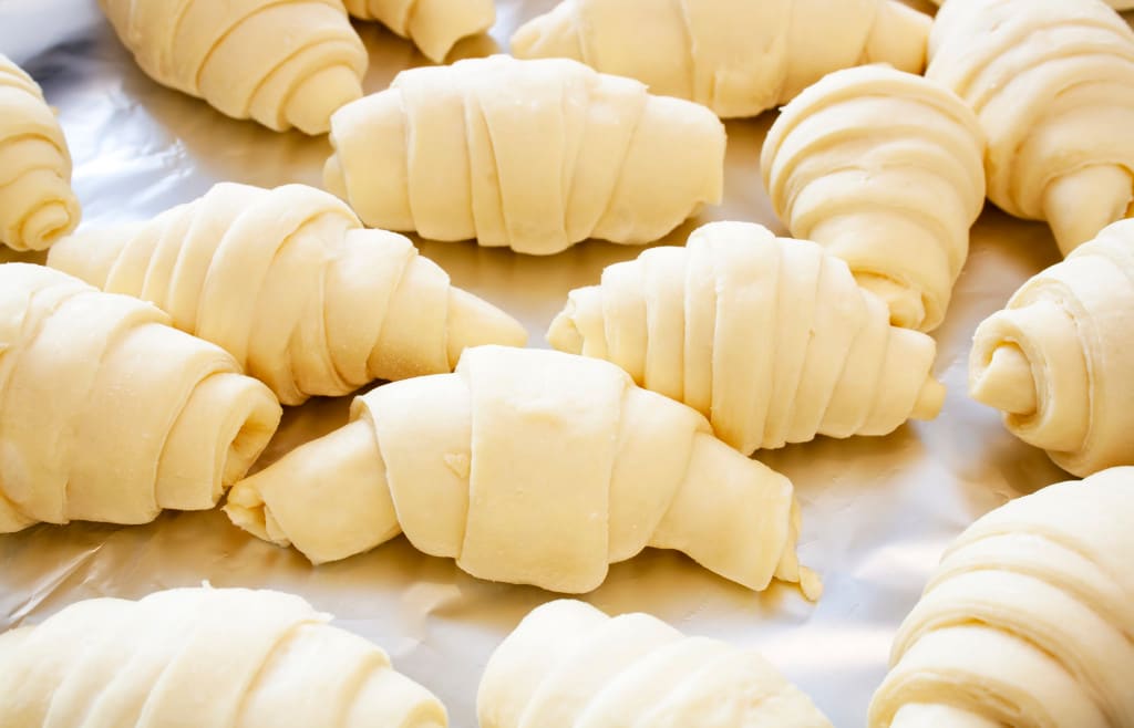 Croissants folded - a process called lamination - with cold butter are fluffier when baked