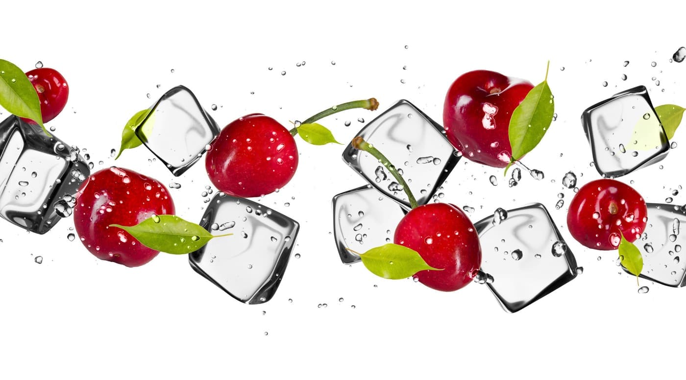 ice cubes with cherries - latent heat keeps the drinks cold