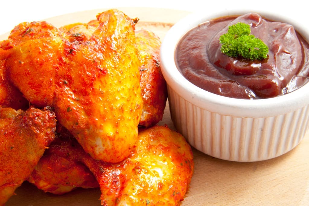 chicken wings and buffalo wings with sauce