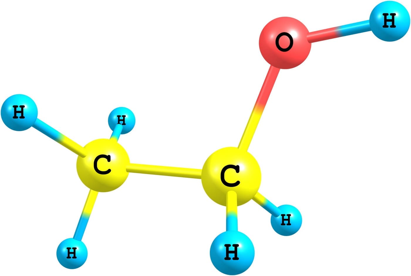 cooking with alcohol - Ethanol molecular structure isolated on white