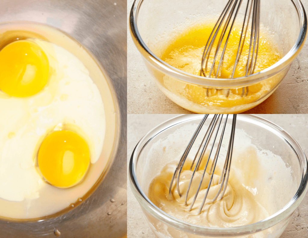 ice cream - egg yolks act as the emulsifier to create an emulsion of the ice crystals and fats