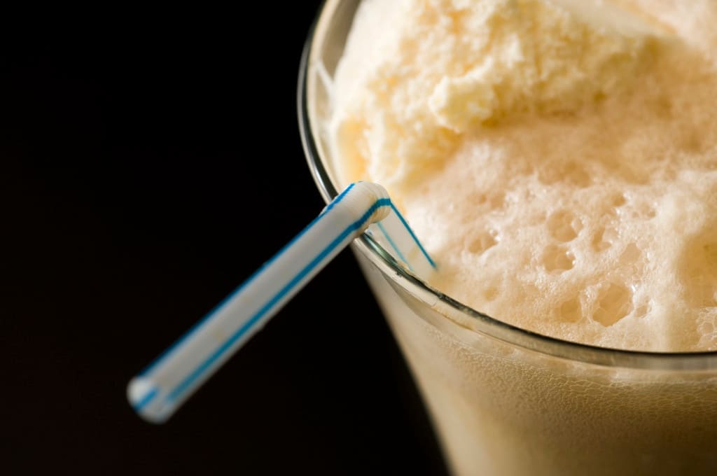 ice cream float - foam persists because the fats and proteins coat the bubbles, preventing them from bursting too soon