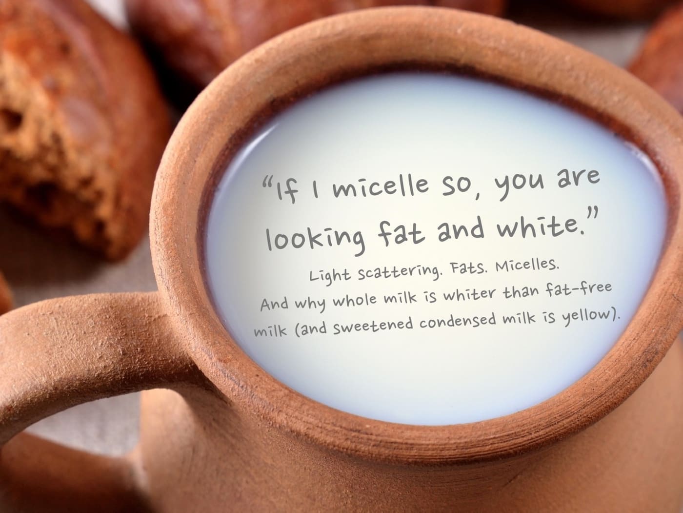whole milk has more fat to scatter light