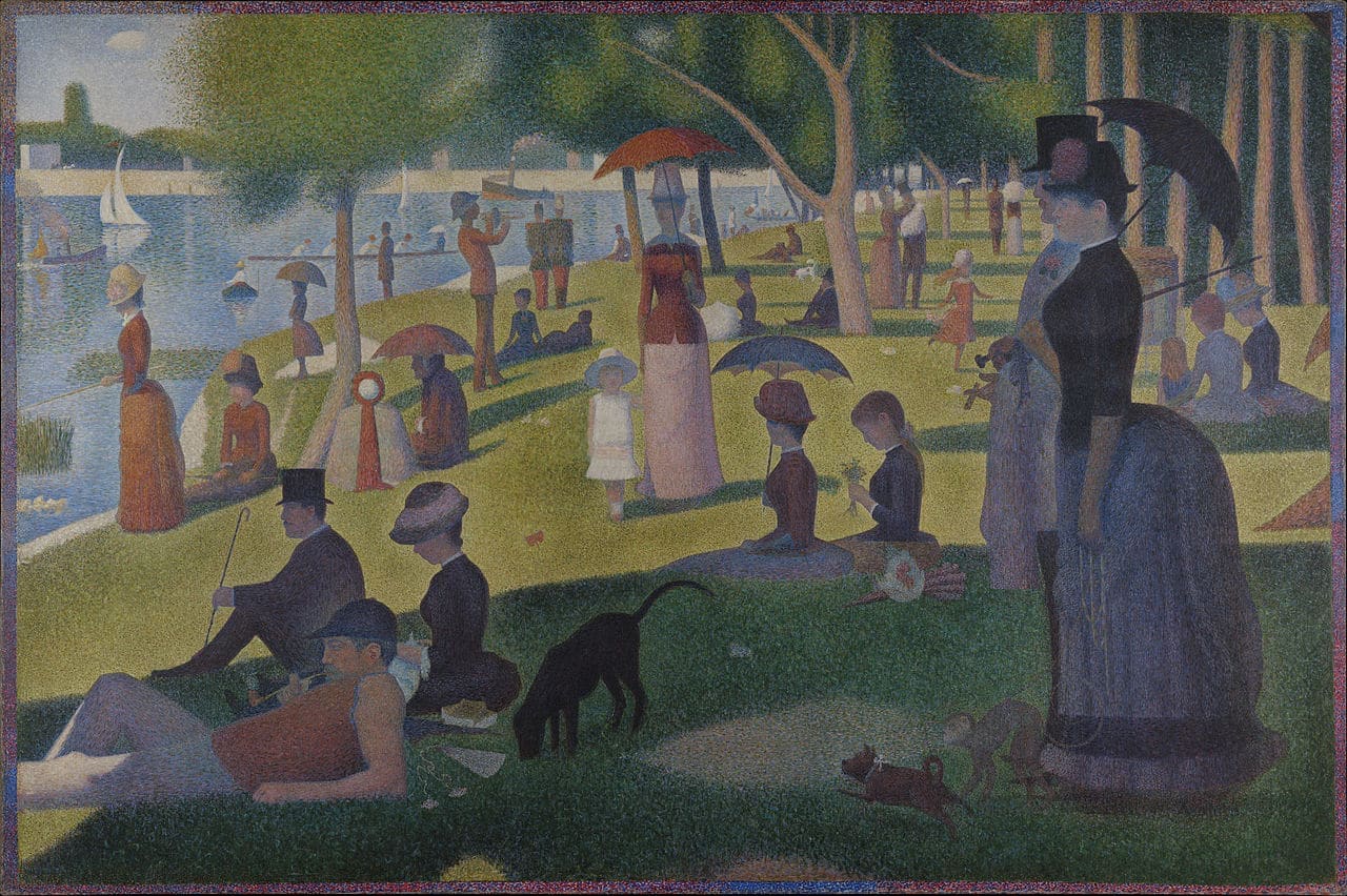Georges Seurat colors Plating A Sunday on La Grande Jatte_Seurat_1280px-Georges_Seurat_-_A_Sunday_on_La_Grande_Jatte_--_1884_-_Google_Art_Project